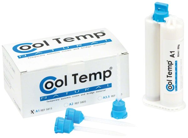Cool Temp® NATURAL 50 ml Doppelkartusche A1, 10 Mischkanülen blau
