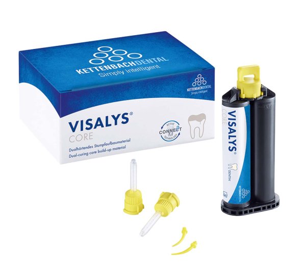 Visalys® Core **Normal pack** 45 g (25 ml) Kartusche dentin, 20 Mischkanülen, 20 Intraoral Tips