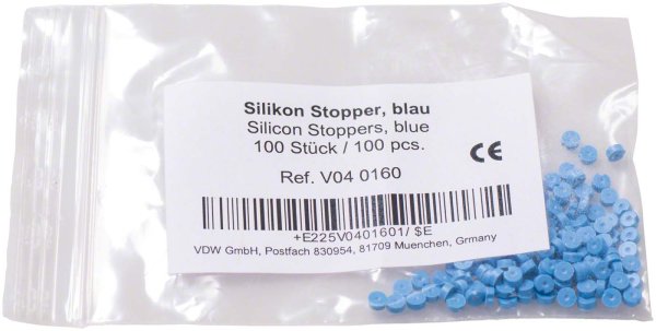 SILIKON STOPPER 100 Stück blau