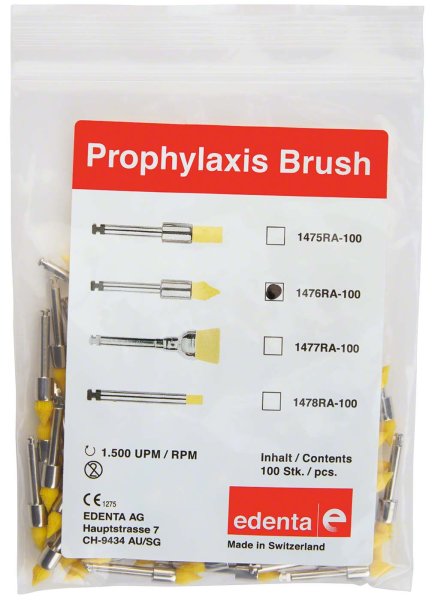 Prophylaxe Bürste 100 Stück gelb, ISO 035, RA, Flamme