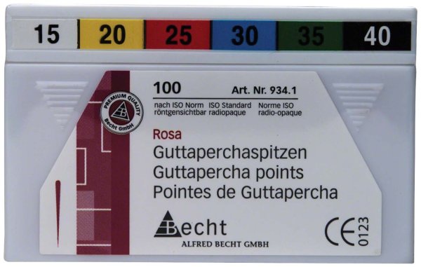 Guttaperchaspitzen rosa 100 Stück ISO 015-040
