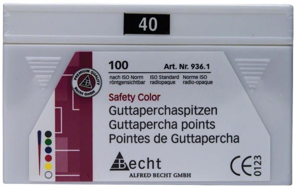 Guttaperchaspitzen Safety Color 100 Stück ISO 040