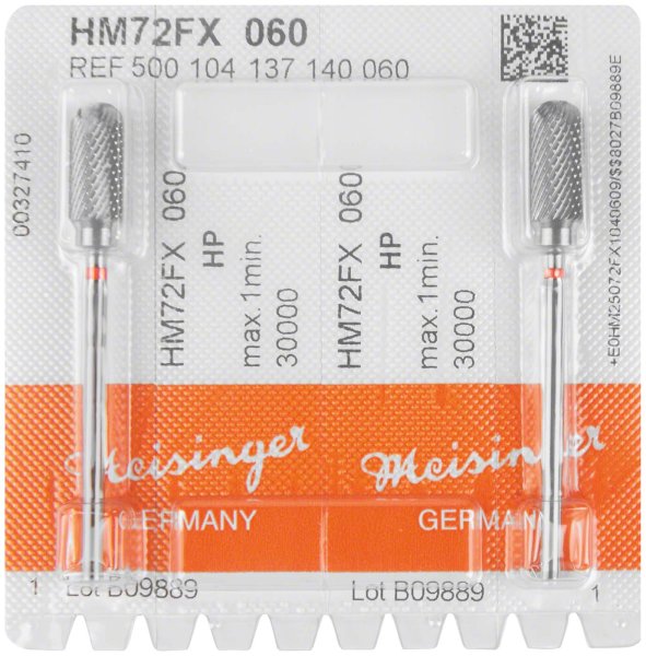 HM-Fräser FX 2 Stück kreuzverzahnt, rot fein, HP, Figur 137, 13,7 mm, ISO 060