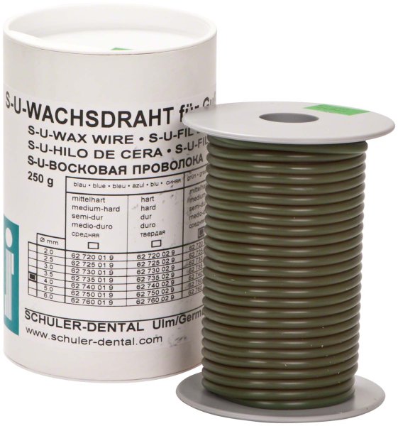 S-U-WACHSDRAHT 250 g grün, Ø 4 mm, mittel hart