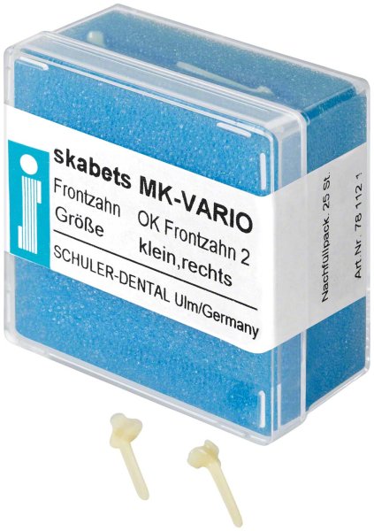 skabets MK-VARIO **Nachfüllpackung** 25 Stück Oberkiefer Frontzahn 2 klein rechts