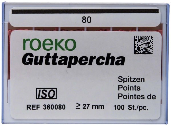 roeko Guttapercha Spitzen 100 Stück ISO 080