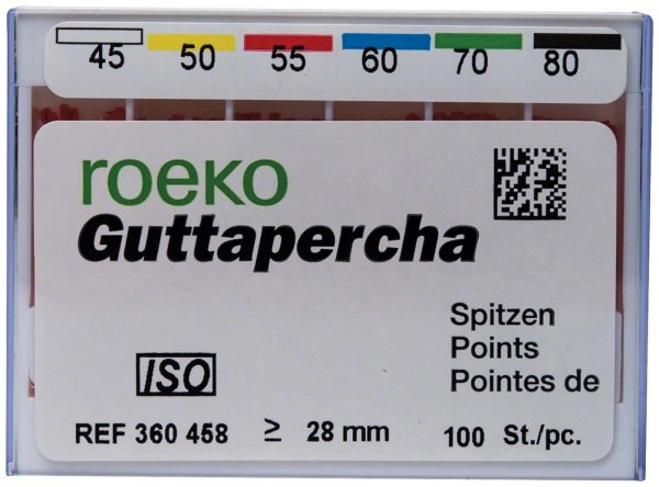 roeko Guttapercha Spitzen 100 Stück ISO 045-080