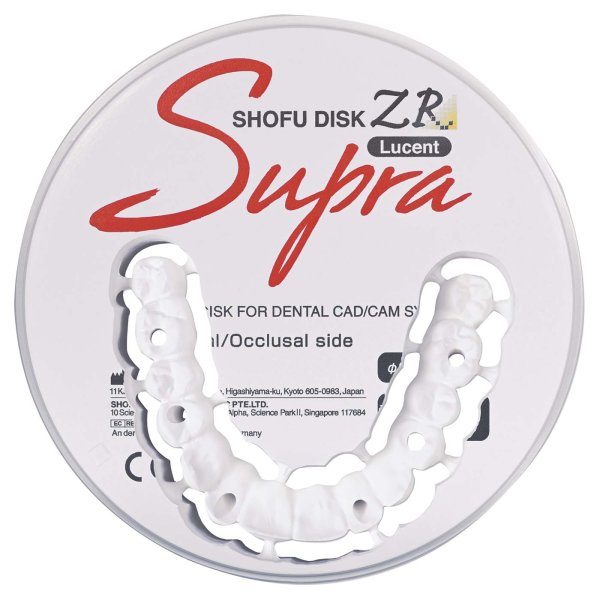 SHOFU Disk ZR Lucent Supra Ø 98 mm H 18 mm, pure white