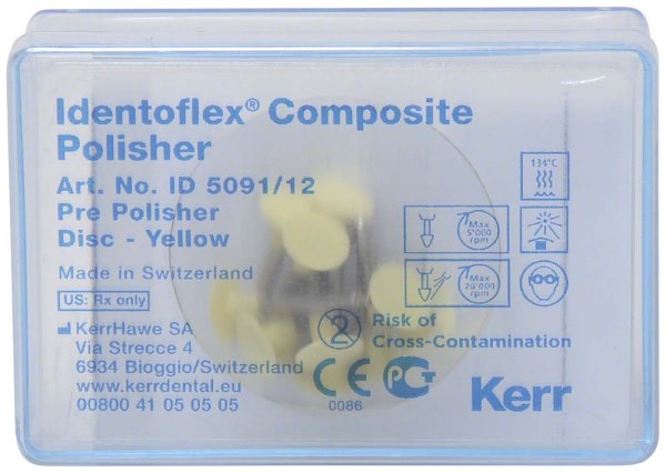 Identoflex™ Composite 12 Stück gelb, RA, Figur Scheibe, 0,7 mm, Ø 9,6 mm