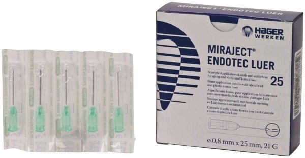 MIRAJECT® ENDOTEC LUER 25 Stück, G21 25 mm, Ø 0,8 mm