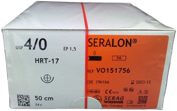 SERALON® 24 Nadeln blau, 0,5 m, HRT-17, Stärke 4/0
