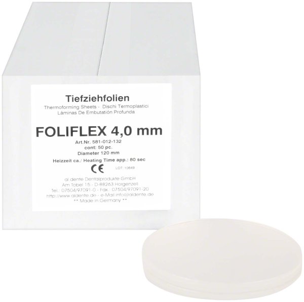 Foliflex 50 Stück transparent, Ø 120 mm, Stärke 4 mm