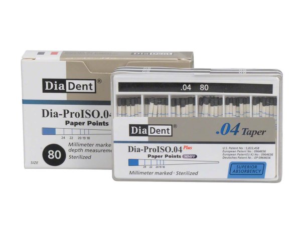 DiaDent® Dia-Pro Paper Points 100 Stück Taper.04, ISO 080