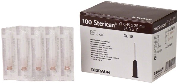 Sterican® Standardkanülen 100 Stück braun, G26 Ø 0,45 x 25 mm