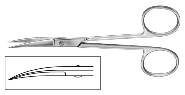 Chirurgische Scheren HSB 015-11, 115 mm, gebogen
