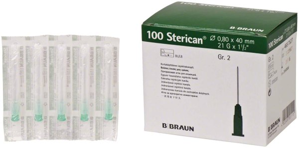 Sterican® Standardkanülen 100 Stück grün, G21 Ø 0,8 x 40 mm