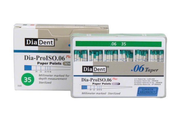 DiaDent® Dia-Pro Paper Points 100 Stück Taper.06, ISO 035