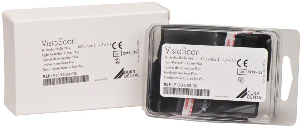 VistaScan Lichtschutzhüllen Plus 100 Stück schwarz, Size 3 (2,7 x 5,4 cm)