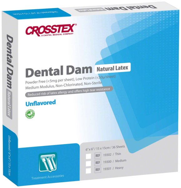 Dental Dam 36 Blatt 15 x 15 cm, Medium Stärke 0,18 mm