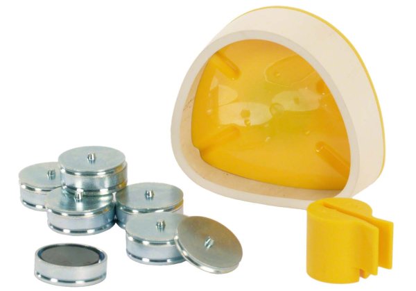 Sockelsystem **Magnet-Splitcastformer Kit** klein, 1 Formplatte gelb, Zubehör
