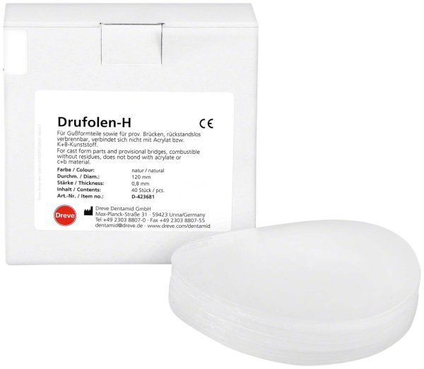 DRUFOLEN H 40 Stück Ø 120 mm, natur, Stärke 0,8 mm