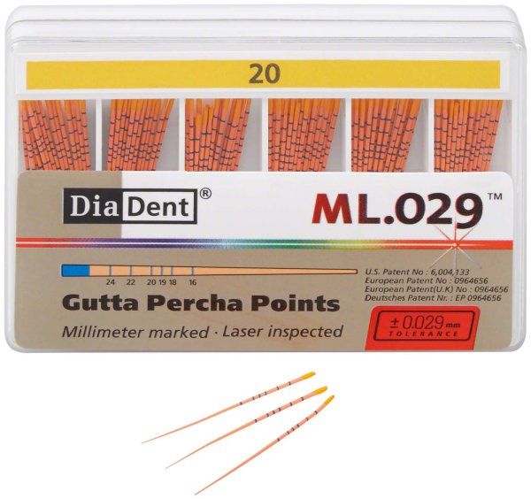 DiaDent® ML.029™ Gutta Percha Points 120 Stück ISO 020