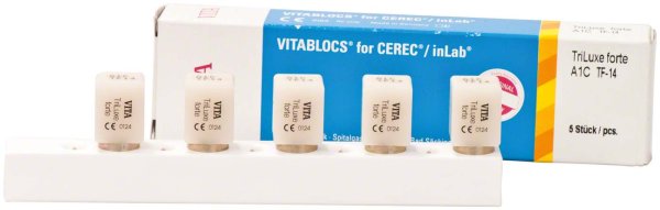 VITABLOCS® TriLuxe forte 5 Stück for CEREC/inLab Größe TF-14, A1C