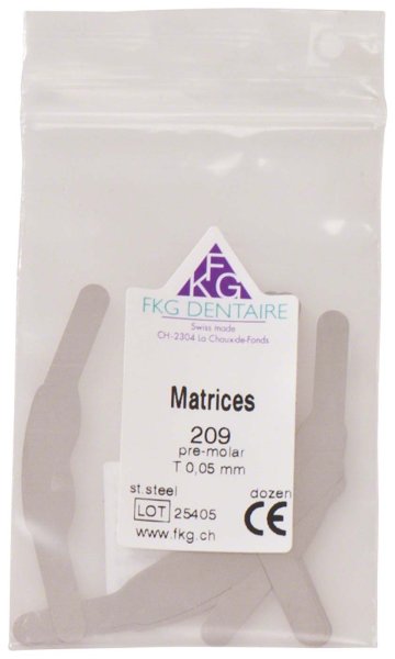 FKG Matrizen 12 Stück 209, ET 0,05 mm, Molar