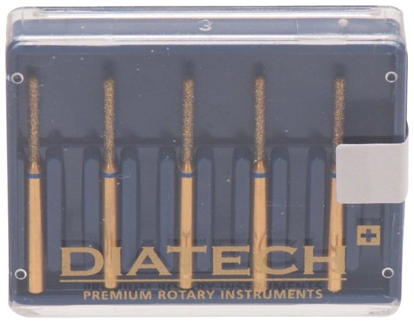 DIATECH Diamanten G881 5 Stück blau mittel (M), FG, Figur 141 Zylinder rund, 8 mm, ISO 014