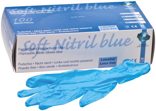 SOFT NITRIL BLUE 100 Stück puderfrei, blau, M