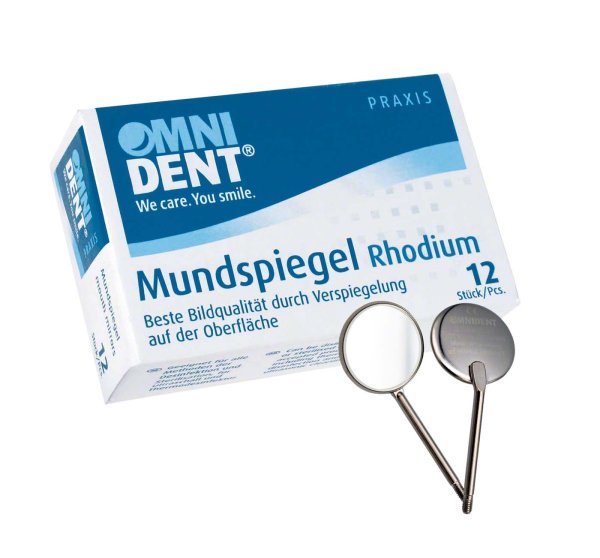 Mundspiegel 12 Stück Rhodium Nr. 5 vergrößernd 24 mm