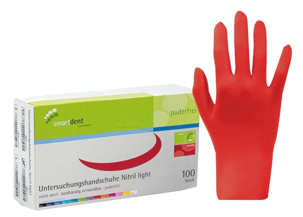 smart Nitrilhandschuhe light 100 Stück puderfrei, chili, M