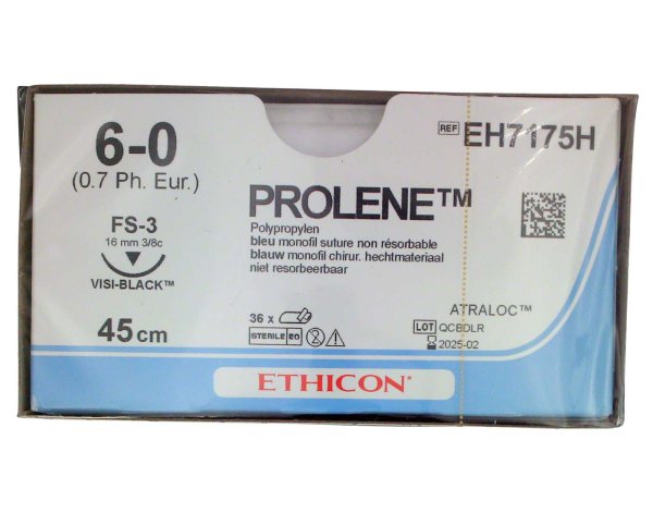 PROLENE 36 Stück blau, 45 cm, FS3 VB, USP 6-0, Stärke 0,7