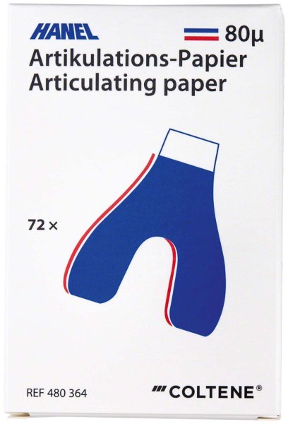 HANEL Artikulations-Papier 80 µm 72 Blatt blau/rot, 80 µm, U-Form