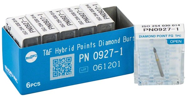 T&F Hybrid Points FG 925 6 Stück gelb ultra fein, FG, Figur 7104, 3 mm, ISO 014