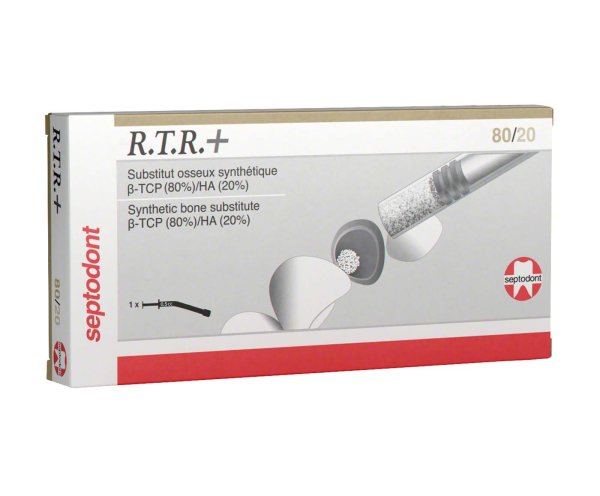 R.T.R.+ Knochenersatzmaterial gebogene Spritze mit 0,5 cm3 Granulat in steriler Einzelverpackung, R