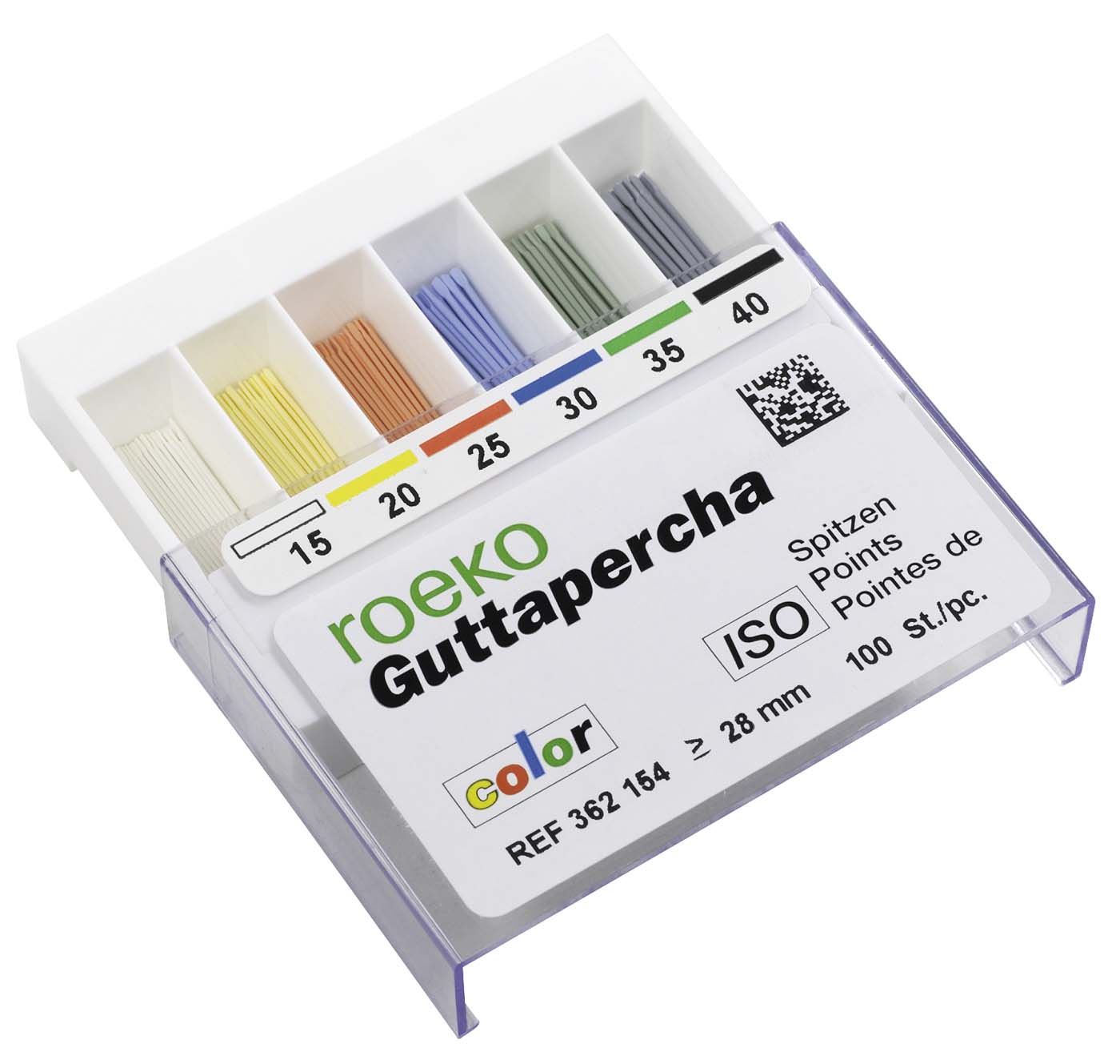 Guttapercha ISO color 100 Stück ISO 035 Guttaperchaspitzen