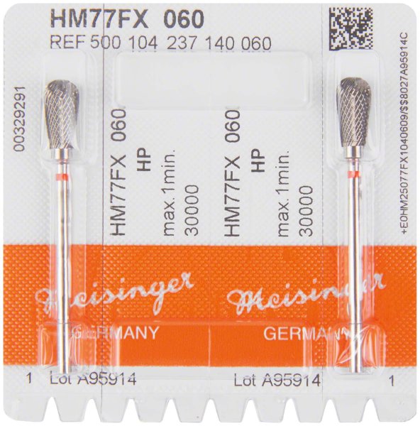 HM-Fräser FX 2 Stück kreuzverzahnt, rot fein, HP, Figur 237, 11,5 mm, ISO 060