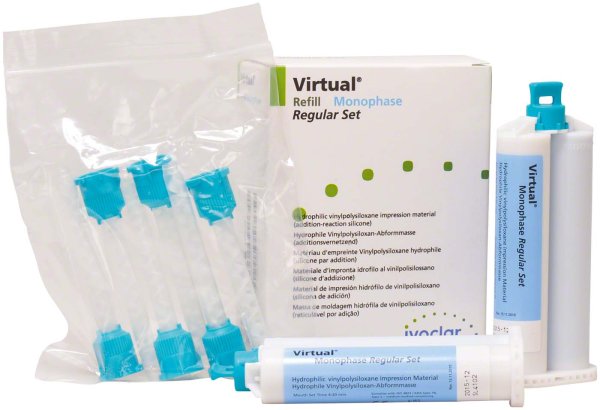 Virtual® Monophase **Nachfüllpackung** 2 x 50 ml Kartuschen, 12 Mischkanülen, Regular