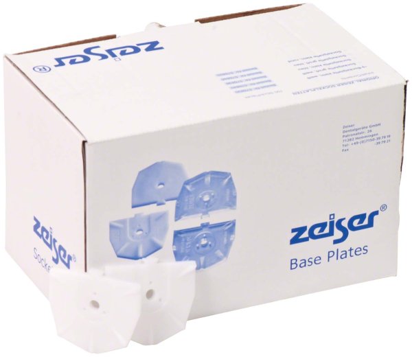 zeiser® Sockelplatten 100 Stück rund, klein, weiß, mit Haftplatte
