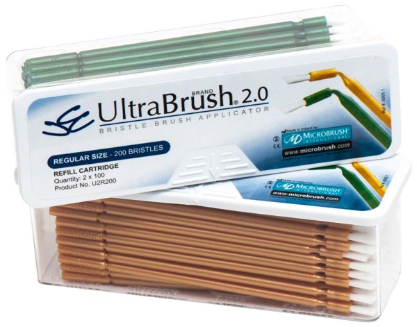 Ultrabrush® Bürstenapplikator 200 Stück regulär gelb/grün