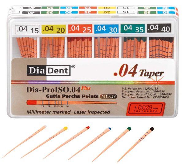 DiaDent® Dia-Pro Guttaperchaspitzen 60 Stück Taper.06, ISO 015-040