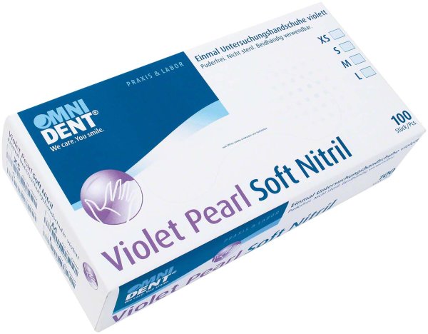 Violet Pearl Soft Nitril 100 Stück puderfrei, violett, XS