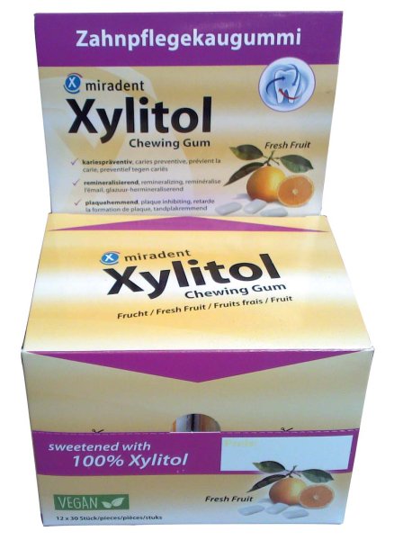 Xylitol Chewing Gum **Display** 12 x 30 Stück Fresh Fruit