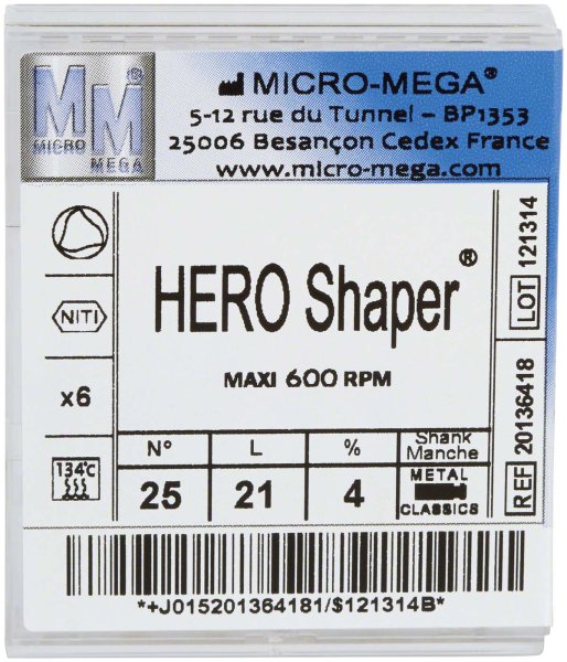HERO Shaper® Classic 6 Stück 21 mm, 4 %, ISO 025