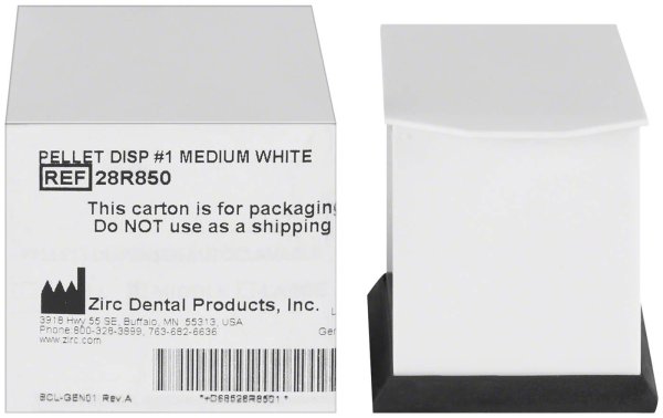 Pellet Dispenser weiß, für mittlere Pellets (Größe 0, 1 & 2), 4,8 x 4,8 x 2 cm