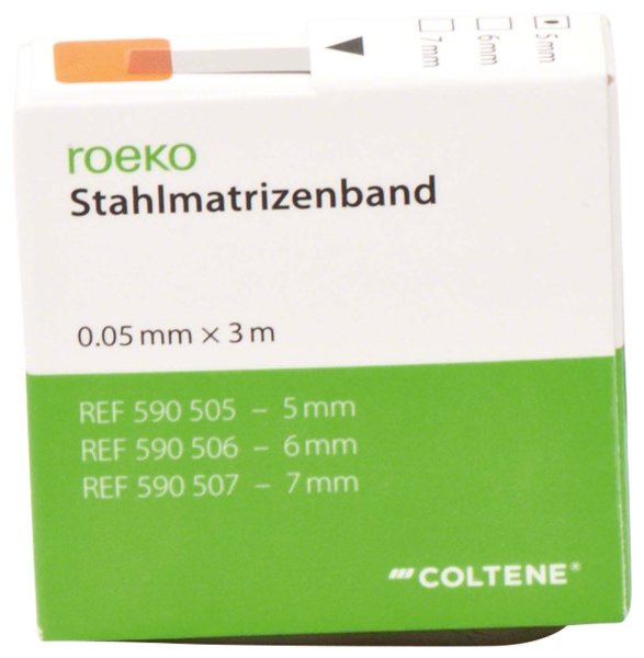 roeko Stahlmatrizenband **Spender** 3 m Band Breite 5 mm, Stärke 0,05 mm