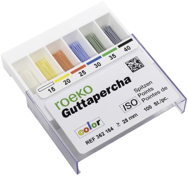 Guttapercha ISO color 100 Stück ISO 025
