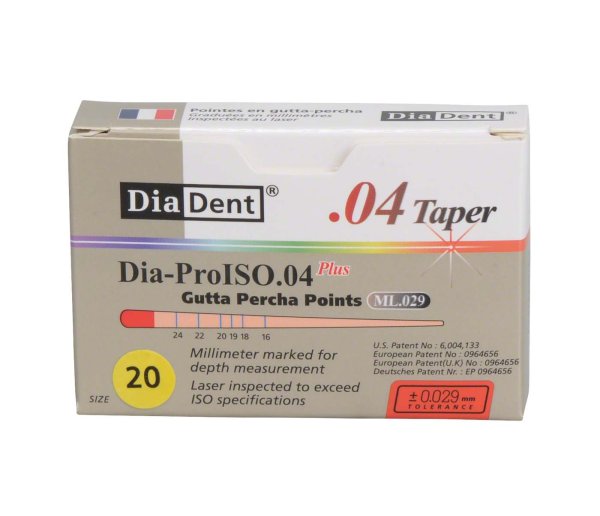 DiaDent® Dia-Pro Guttaperchaspitzen 60 Stück Taper.04, ISO 020