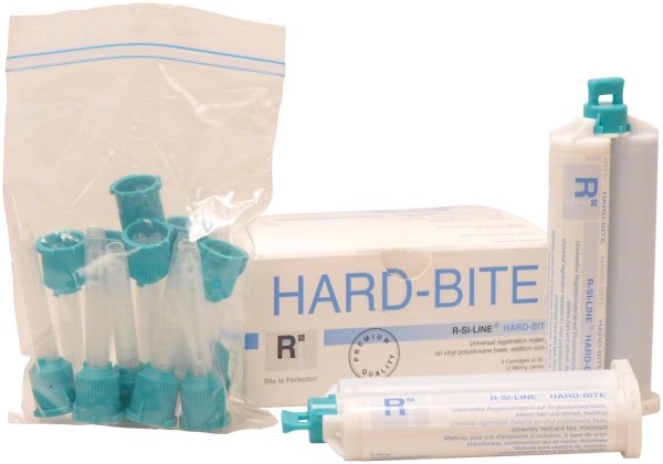 R-SI-LINE® HARD-BITE 2 x 50 ml Doppelkartusche dunkelblau,12 Mischkanülen SXN